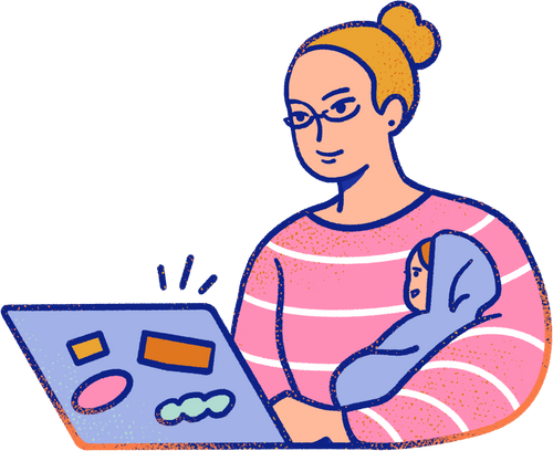 Lined Organic Textured Mother Working from Home